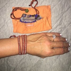 Chan Luu Wrap Bracelet! Red Leather & Gold nuggets